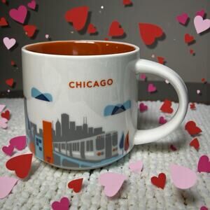 Starbucks Chicago You Are Here Collection 14oz Ceramic Coffee Mug Cup EUC